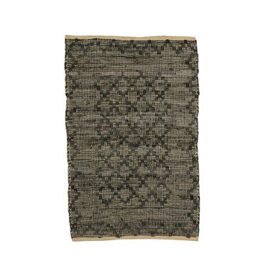 Liberta - Maison NOMADS Χαλί Δερμάτινο Γκρι/Μαύρο 60x90cm 014845