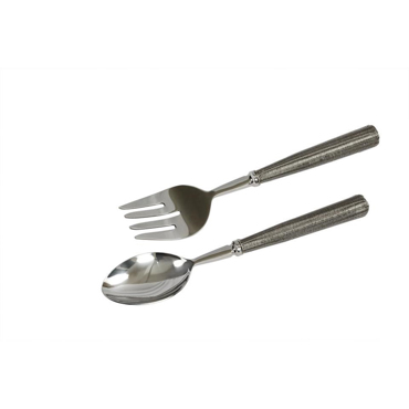 Liberta-Maison Stil Set Σερβιρίσματος Σαλάτας 29x6x2cm Ατσάλι Ασημί 018947