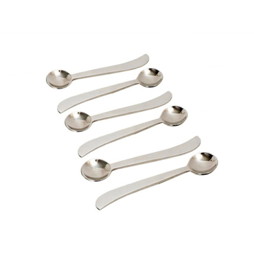Liberta-Maison Curve Κουτάλι Γλυκού Σετ 6τμχ 13x3x1cm Ατσάλι Ασημί 018957