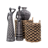 Liberta - Maison ROMBUS Set ton 5 Kalathi Seagrass/Siderenio Fusiko/Mavro F43x39cm 019029