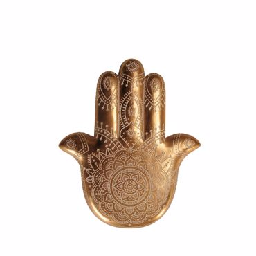 Liberta - Maison HAMSA DECO Διακοσμητικό Τοίχου Resin Χρυσό/Λευκό 25x3x30cm 019681