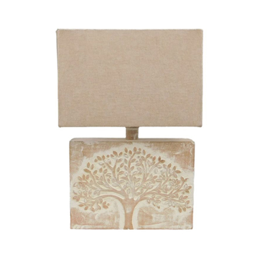 Liberta - Maison OLIVA WHITE/DIANA Επιτραπέζιο Φωτιστικό Ξύλο Λευκό Ύφασμα Μπεζ 28x10x42cm 019796