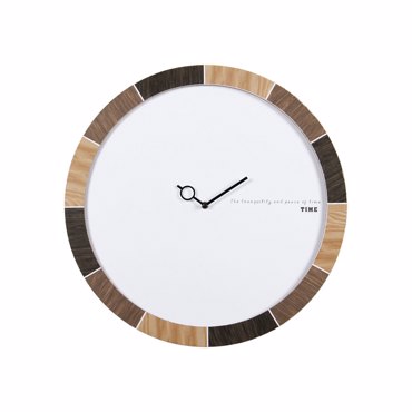 Liberta-Maison Shades Natural Ρολόι Τοίχου 50x50x5cm MDF Λευκό Καφέ Μπεζ 019914