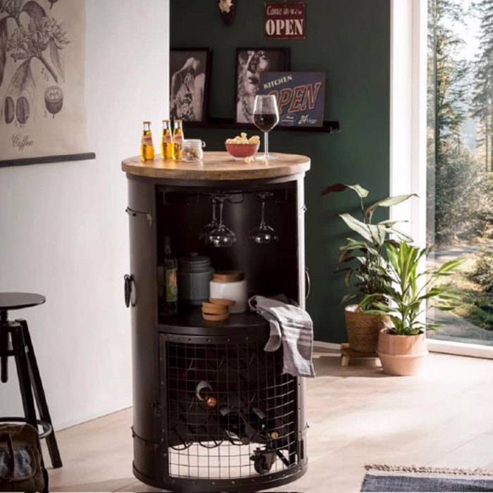 Liberta-Maison Tank Trapezi Bar Ggri Skouro Fusiko 65x65x116cm 02-0662