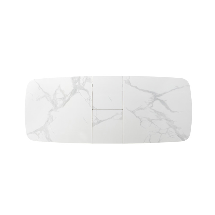 Liberta-Maison Nexus Trapezi Epekteinomeno-i Aspro Me Opsi Marmarou 180x90x76cm 02-0719