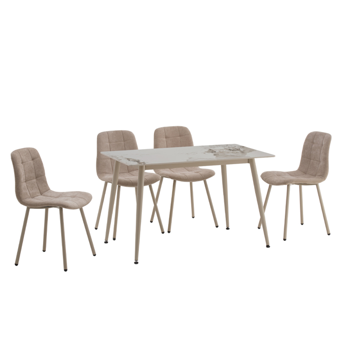 Liberta-Maison Primo Trapezi Lefko Me Opsi Marmarou 120x70x74cm 02-0736