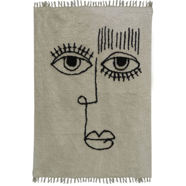 Liberta - Maison FACE Χαλί Βαμβακερό Μπεζ/Μαύρο 60x90cm 020482