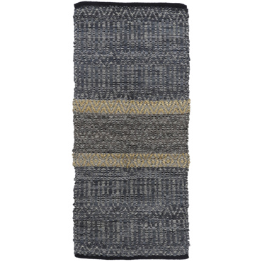 Liberta-Maison Stripe Χαλί Διαδρόμου 70x150cm Δέρμα Γκρι Μπεζ 020504
