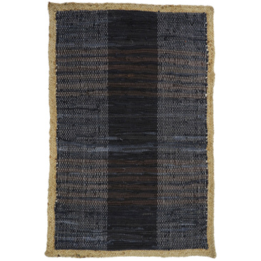 Liberta - Maison DARK Χαλί Δερμάτινο/Γιούτα Μαύρο/Μπεζ 60x90cm 020525