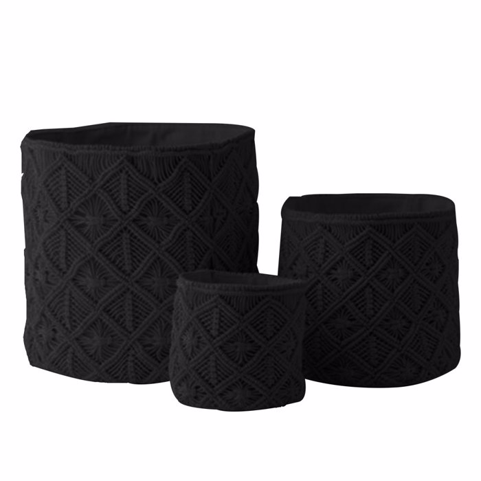 Liberta - Maison AL MANO Set ton 3 Kalathi Bambakero/Polyester Mavro F40x40cm 021664