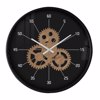 Liberta-Maison Zeist 1 Roloi Toixou 40x40x6cm Metallo Mavro Fusiko MDF Lefko 021953