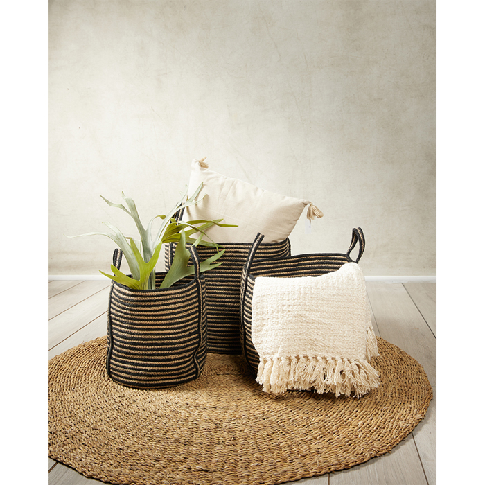 Liberta - Maison YIRMI Set ton 3 Kalathi apo Gouta Fusiko/Mavro F40x40cm 022016