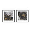 Liberta - Maison FIGERES Set ton 2 Pinakas apo Xarti kai MDF Poluxromo me Mavri Korniza 50x50x2cm 022045