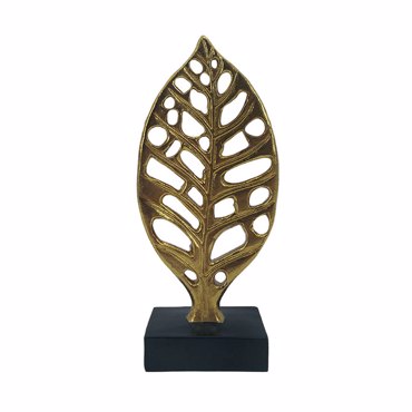 Liberta - Maison HERVA DECO Φύλλο Resin Χρυσό/Μαύρο 10.2x5x22.5cm 022725