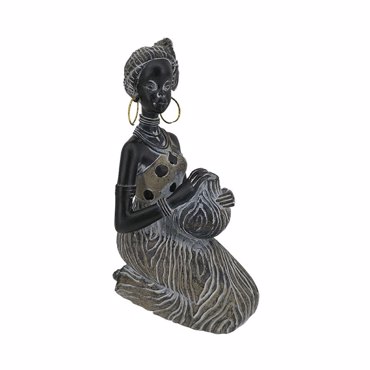 Liberta - Maison RABIA 2 DECO Φιγούρα Resin Μαύρη/Καφέ/Λευκή 12x7.5x18cm 022739