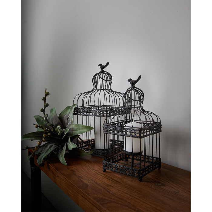 Liberta - Maison DAISY DECO Set ton 2 Kloubi Metalliko Mavro 20x20x46cm/16x16x39cm 024128