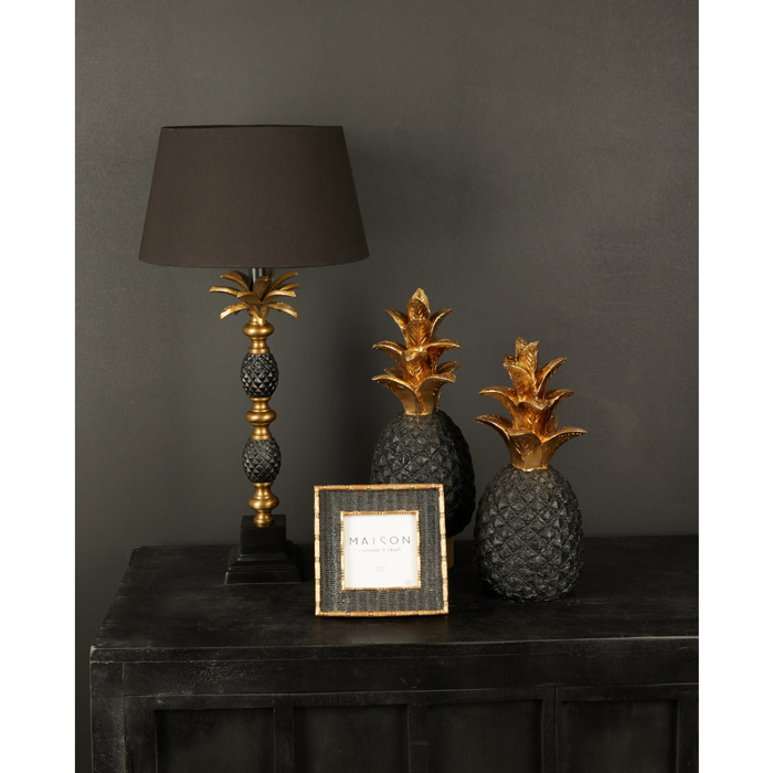 Liberta - Maison PINEAPPLE Epitrapezio Fotistiko Alouminiou/ufasma Xruso Antike/Mavro E27 30x30x57cm 024421