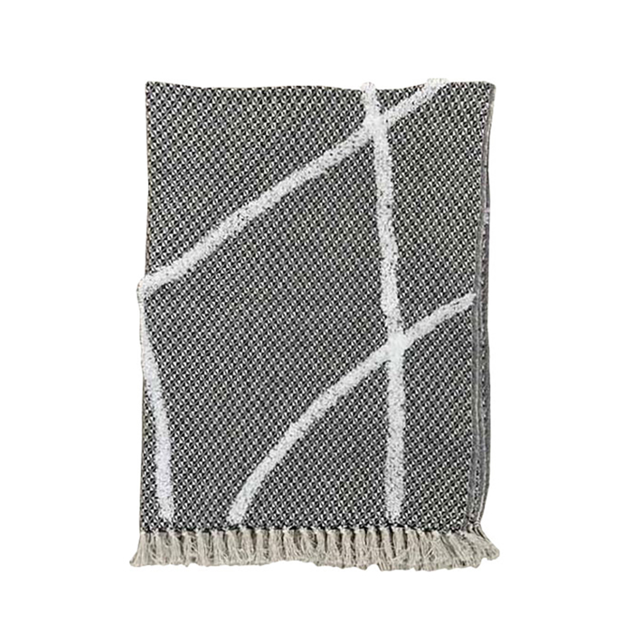 Liberta - Maison SAGA Rixtari Diakosmitiko 130x170cm Bambaki Lefko Mavro Polyester 026023