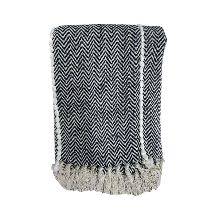 Liberta - Maison PIRA Rixtari Diakosmitiko 130x170cm Bambaki Lefko Mavro Polyester 026029