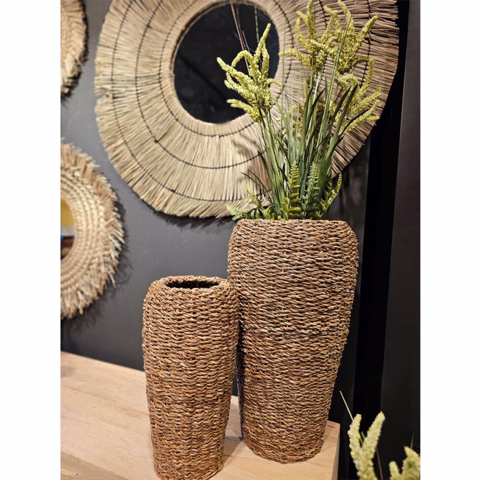 Liberta-Maison Nerea Tall Gastra Set 3tmx 43x43x70cm Seagrass Fusiko Metallo 027369
