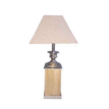 Liberta-Maison Cedric Φωτιστικό Επιτραπέζιο 14x30x58cm Αλουμίνιο Ασημί Φυσικό Ξύλο Μπεζ 028235