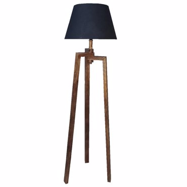 Liberta-Maison Torkel Φωτιστικό Επιδαπέδιο 35x35x150cm Ξύλο Καφέ Ύφασμα Μαύρο 028250