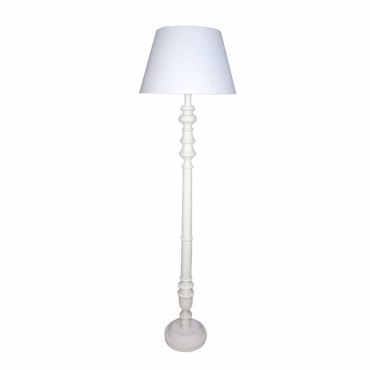 Liberta-Maison Victorien Φωτιστικό Επιδαπέδιο 28x45x163cm Ξύλο Λευκό Ύφασμα Λευκό 028251