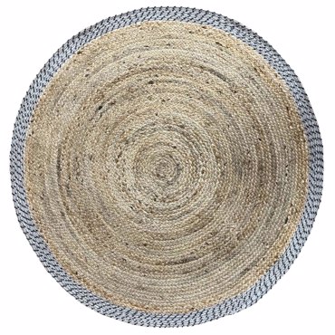 Liberta - Maison INES Χαλί Σαλονιού Στρογγυλό 180x180cm Βαμβάκι Φυσικό Γκρι Γιούτα 029144