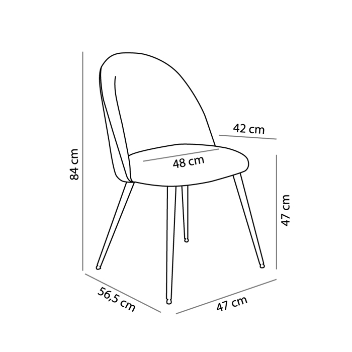 Liberta - Maison ZIZEL Karekla Violet Skouro 47x56.5x84cm 03-0867