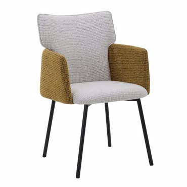 Liberta-Maison Taf Καρέκλα Πολυθρόνα Beige Μουσταρδι Μαύρο 56x63x86cm 03-1150