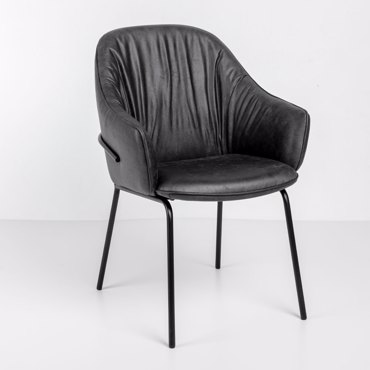 Liberta-Maison Tosca Καρέκλα Πολυθρόνα Γκρι Μαύρο Ματ 62x63x90.5cm 03-1192