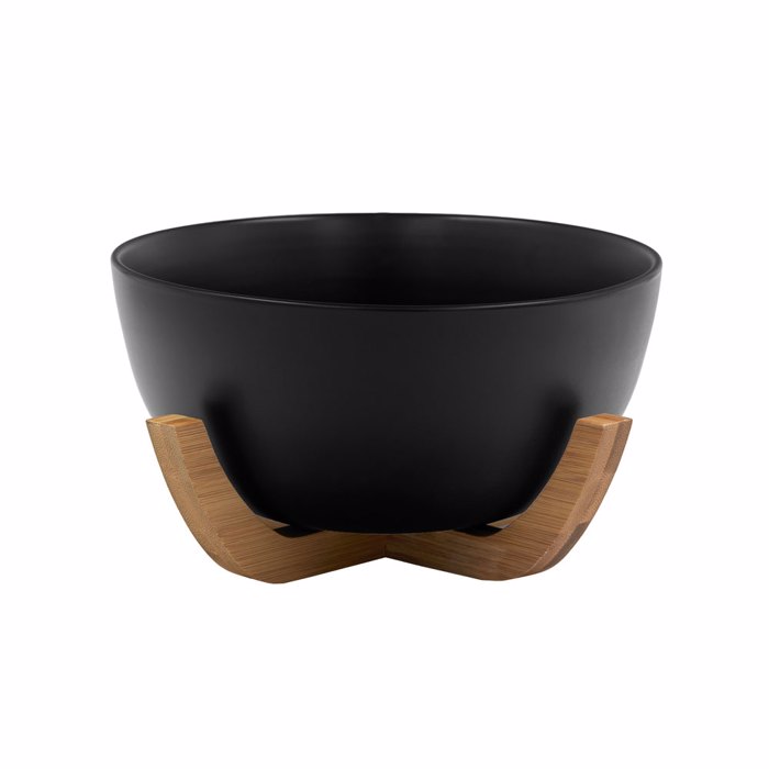 Liberta-Maison Curve Bol Serbirismatos 23x23x13cm Porselani Mavro Fusiko Bamboo 030030