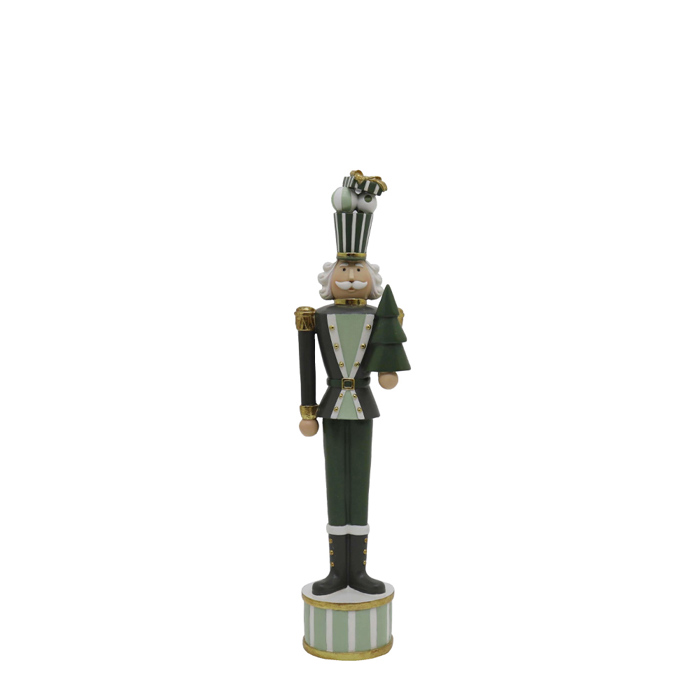 Liberta - Maison XMAS GREEN SOLDIER S DECO Molubenios Stratiotis Resin Prasinos/Lefkos/Xrusos 9x11x45cm 030484