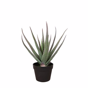 Liberta-Maison Aloe Φυτό Τεχνητό σε Γλάστρα 52cm PVC Πράσινο Μαύρο Τσιμέντο 030830