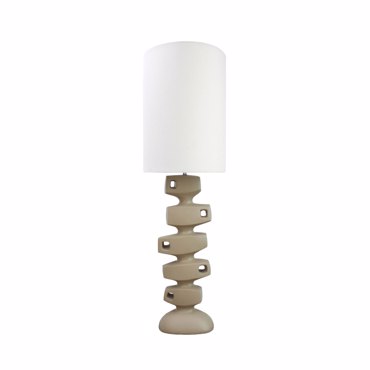 Liberta-Maison Cyrano Φωτιστικό Επιδαπέδιο 34x34x117cm Polyresin Μπεζ Λινό Λευκό 031380