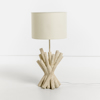 Liberta - Maison WOODLAND Epitrapezio Fotistiko Polyresin Lefko ufasma Off White 26x26x54cm 034149