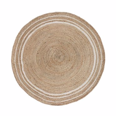 Liberta-Maison Cercle B Χαλί 150x150cm Γιούτα Μπεζ Καφέ Λευκό 034213