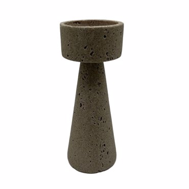 Liberta - Maison LITO Κηροπήγιο Polyresin Stone Μπεζ Φ9.5x25.2cm 034480