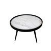 Liberta - Maison MARM Coffee Table MDF/Metalliko Lefko me Pattern/Mavro F60x45cm E1 04-0701