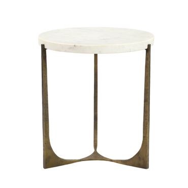 Liberta-Maison Blanche Side Table Λευκό Brass Antique 55x55x61cm 04-0827