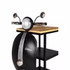 Liberta-Maison Mini Vespa Side Table Me Rafia Mavro Asimi Fusiko 61x45x85.5cm 04-0987