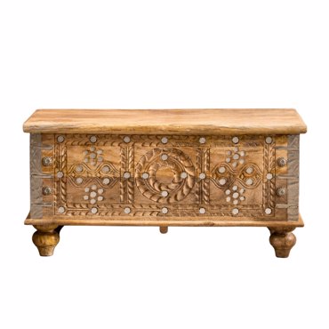 Liberta-Maison Bahar Μπαούλο Φυσικό Ασημί 85x45x50cm 04-1171
