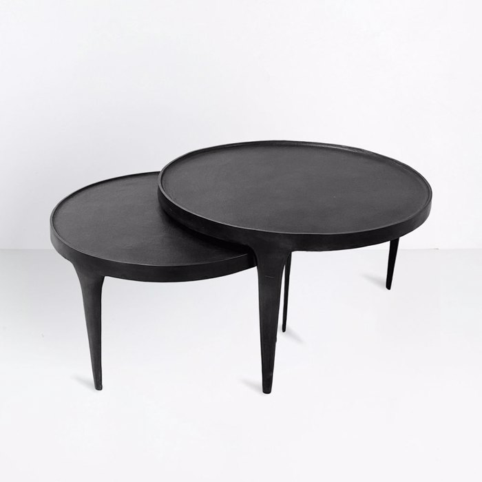 Liberta-Maison Ink Coffee Table Set 2TEM Mavro 75x75x45.5cm 04-1195