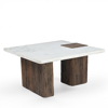 Liberta-Maison Fores Coffee Table Kafe Skouro Lefko Me Opsi Marmarou 76x76x40cm 04-1375
