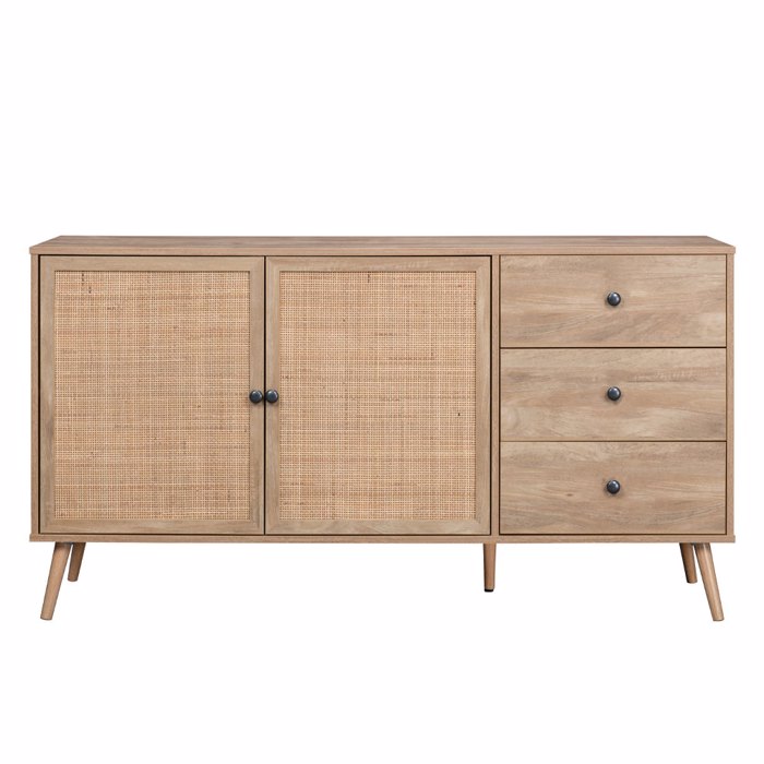 Liberta - Maison AMMOS Boufes Fusikos me Rattan me 3 Surtaria kai Ntoulapia 150x39x79cm 05-0469