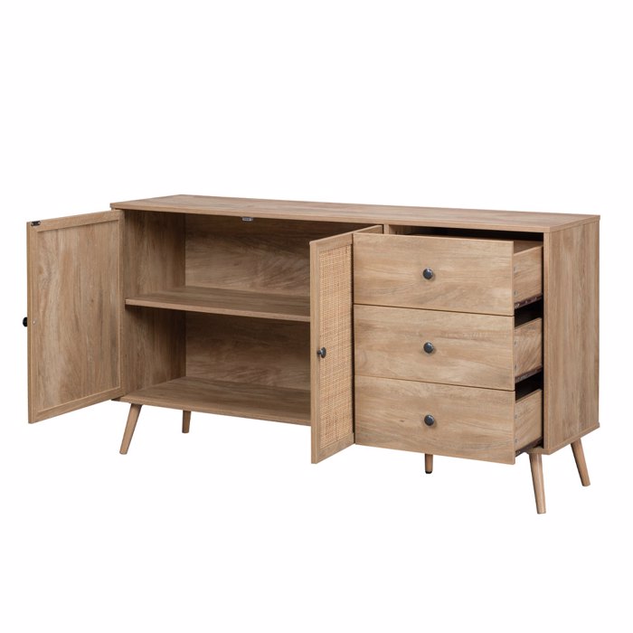 Liberta - Maison AMMOS Boufes Fusikos me Rattan me 3 Surtaria kai Ntoulapia 150x39x79cm 05-0469