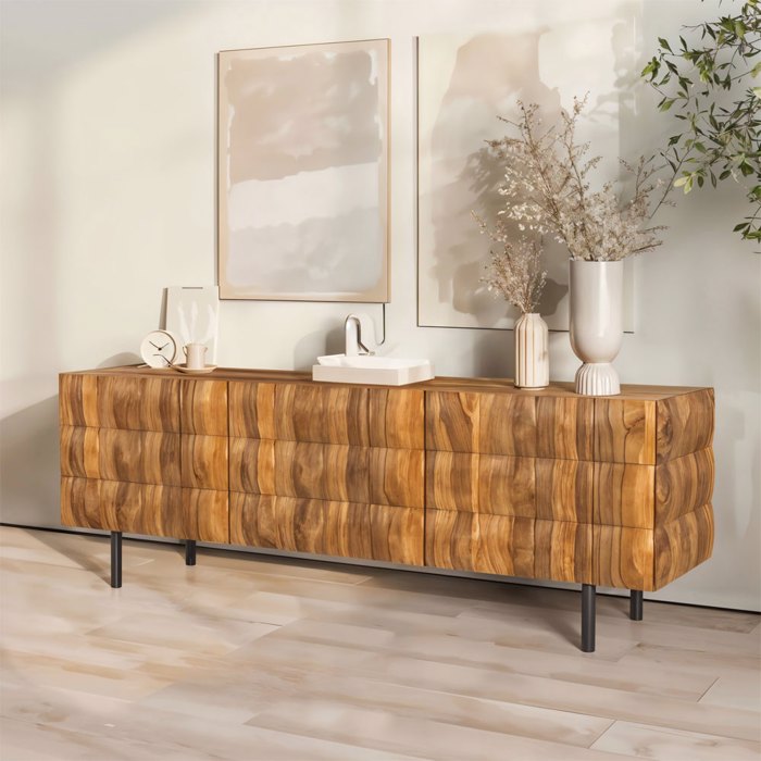Liberta-Maison Chocolat TV Stand 2PORTES Karudi 162x42x54cm 08-0009