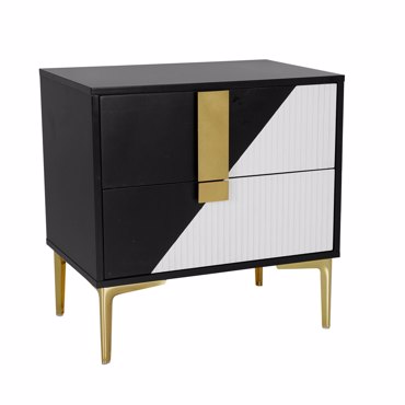 Liberta - Maison NEW YORK Κομοδίνο Λευκό/Μαύρο 60x40x60cm 09-1961