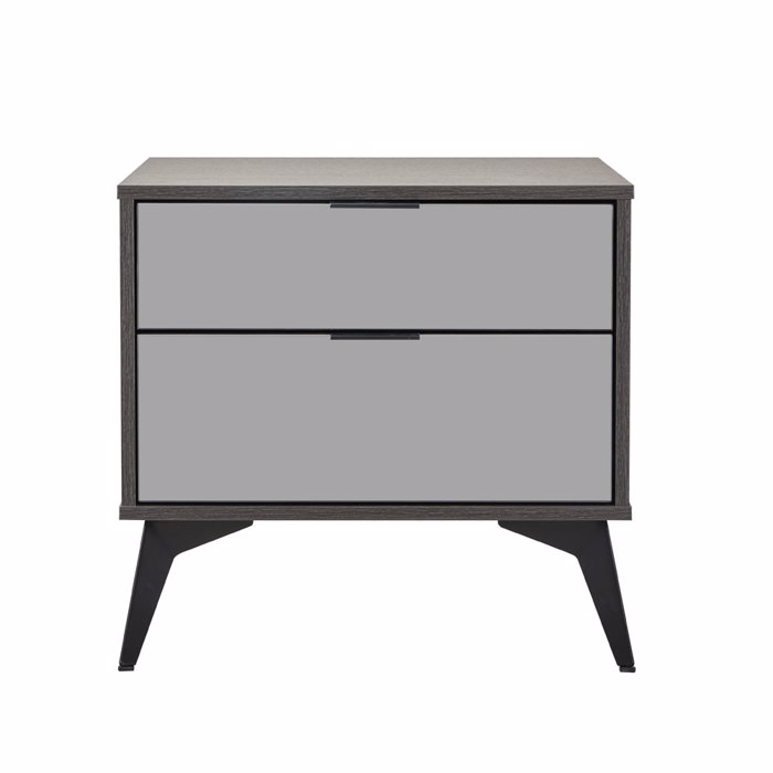 Liberta - Maison SPECCHIO Komodino me 2 Surtaria Mavro Oak/Kathreptis 58x39x55cm 09-2127