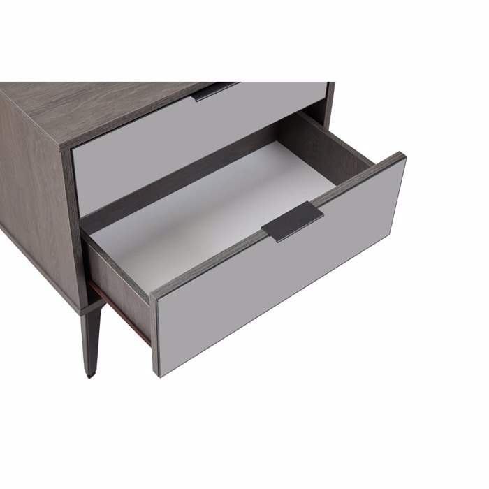 Liberta - Maison SPECCHIO Komodino me 2 Surtaria Mavro Oak/Kathreptis 58x39x55cm 09-2127